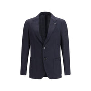 Lardini Blue Fleece Wool Blazer