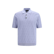 Fendi Blue Cotton Polo Shirt