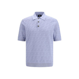 Fendi Blue Cotton Polo Shirt
