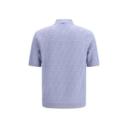 Fendi Blue Cotton Polo Shirt