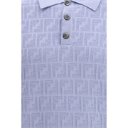 Fendi Blue Cotton Polo Shirt