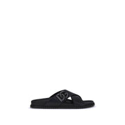 Dolce & Gabbana Black Calf Leather Bos Taurus Sandals
