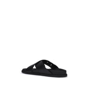 Dolce & Gabbana Black Calf Leather Bos Taurus Sandals