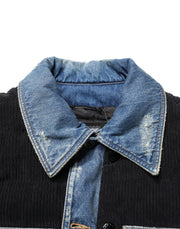 Dolce & Gabbana Black Blue Cotton Denim Blouson Men  Jacket