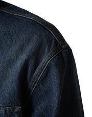 Dolce & Gabbana Black Blue Cotton Denim Blouson Men Jacket