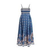 Alemais Blue Linen Casual Dress