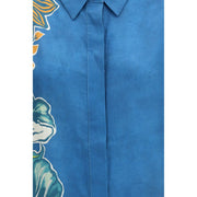 Alemais Blue Linen Pattern Shirt