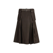 Ganni Brown Recycled Polyamide Long Skirt