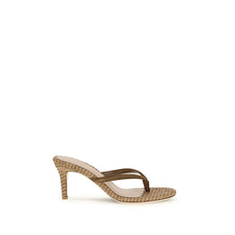Gianvito Rossi Beige Raffia Stiletto Heel Sandals
