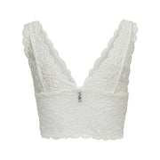 Only White Polyester Bra