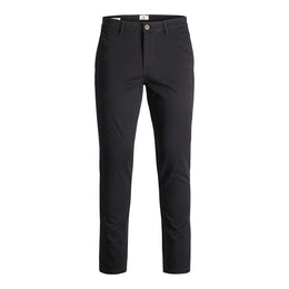 Jack Jones Black Cotton Casual Pants