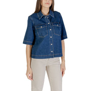 Only Blue Cotton Shortsleeve Shirt