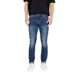 Armani Exchange Blue Cotton Relaxed Fit Jeans