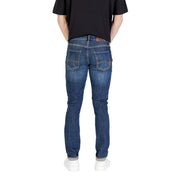 Armani Exchange Blue Cotton Relaxed Fit Jeans