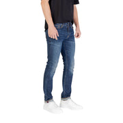 Armani Exchange Blue Cotton Relaxed Fit Jeans