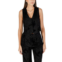Desigual Black Polyester Waistcoat