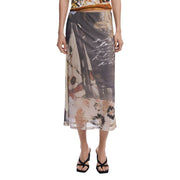 Desigual Beige Polyester Long Skirt