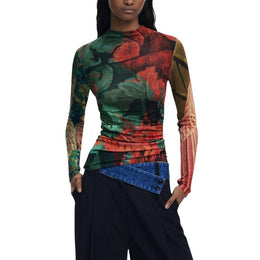 Desigual Bicolor Viscose Long Sleeve T-Shirt