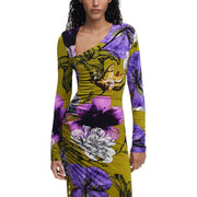 Desigual Bicolor Viscose Long Dress
