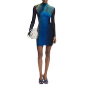 Desigual Blue Polyester Short Dress