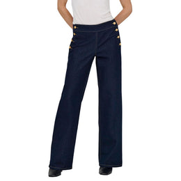 Jacqueline De Yong Blue Cotton Bootcut Jeans