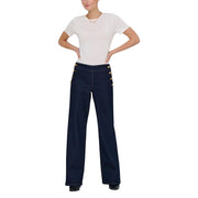 Jacqueline De Yong Blue Cotton Bootcut Jeans