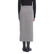 ICHI Black And White Polyester Long Skirt