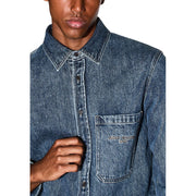 Armani Exchange Blue Denim Shirt