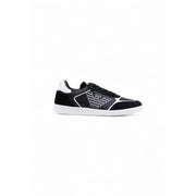 EA7 Emporio Armani Black And White Leather Athletic Sneakers