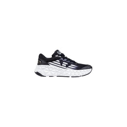 EA7 Emporio Armani Black And White Polyester Athletic Sneakers