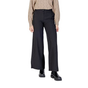 Jacqueline De Yong Black Polyester Flared Pants