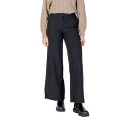 Jacqueline De Yong Black Polyester Flared Pants