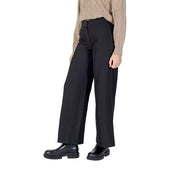 Jacqueline De Yong Black Polyester Flared Pants