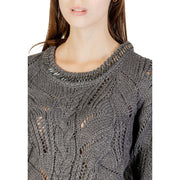 Liu Jo Gray Marabou Sweatshirt