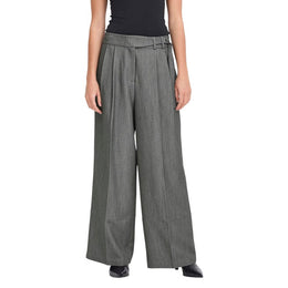 ICHI Gray Polyester Casual Pants