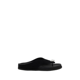 Pedro García Black Calf Leather Bos Taurus Strap-On Sandals