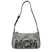 MCM Gray Fabric Crossbody Bag