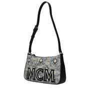 MCM Gray Fabric Crossbody Bag