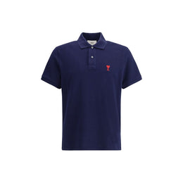 Ami Paris Blue Cotton Polo Shirt