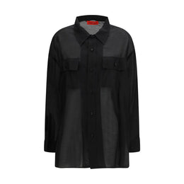 The Latest Black Lycra Dress Shirt