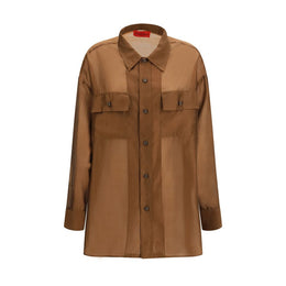 The Latest Brown Lycra Dress Shirt