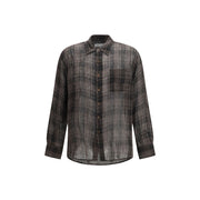 Our Legacy Brown Linen Pattern Shirt