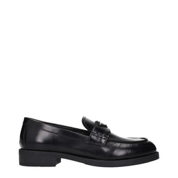 Prada Black Leather Slip-On Loafers