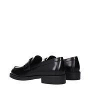 Prada Black Leather Slip-On Loafers
