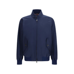 Baracuta Blue Polyester Biker Jacket