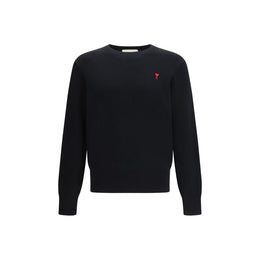 Ami Paris Black Merino Wool Sweatshirt