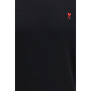 Ami Paris Black Merino Wool Sweatshirt