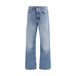 Off-White Blue Cotton Relaxed Fit Jeans