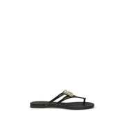 Dolce & Gabbana Black Rubber Strap-On Sandals