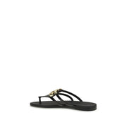 Dolce & Gabbana Black Rubber Strap-On Sandals